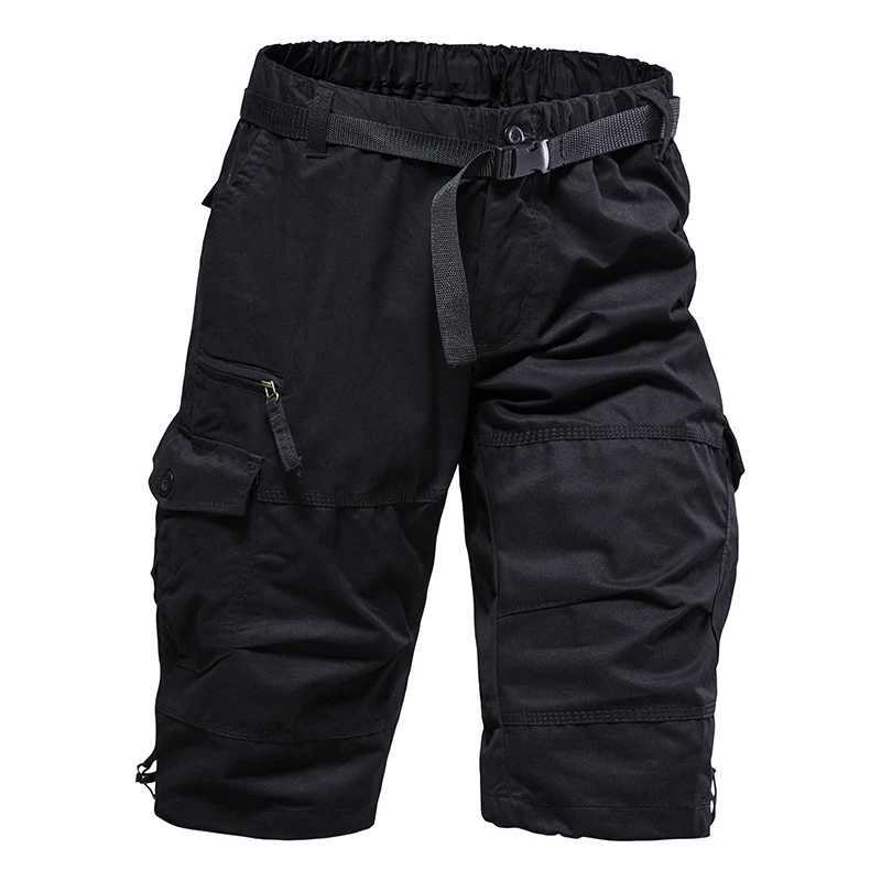 Mens Summer Casual Shorts Cotton Overalls Multi Pocket Knee Shorts American Style Sports Short PantsX240921