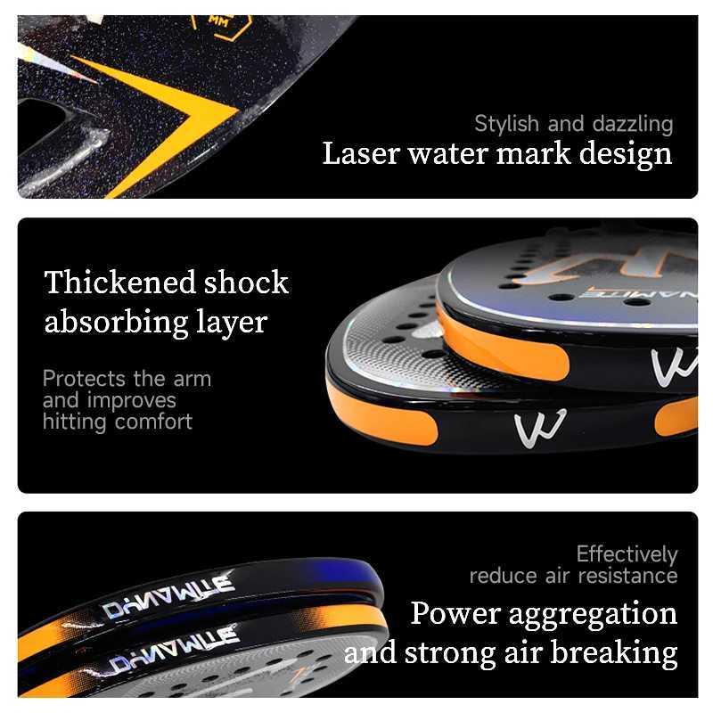 Camewin Padel Racket Carbon 3K beach tennis racket cage transparent Padel Racket beach shooting sports tennis womens mens bag W240921