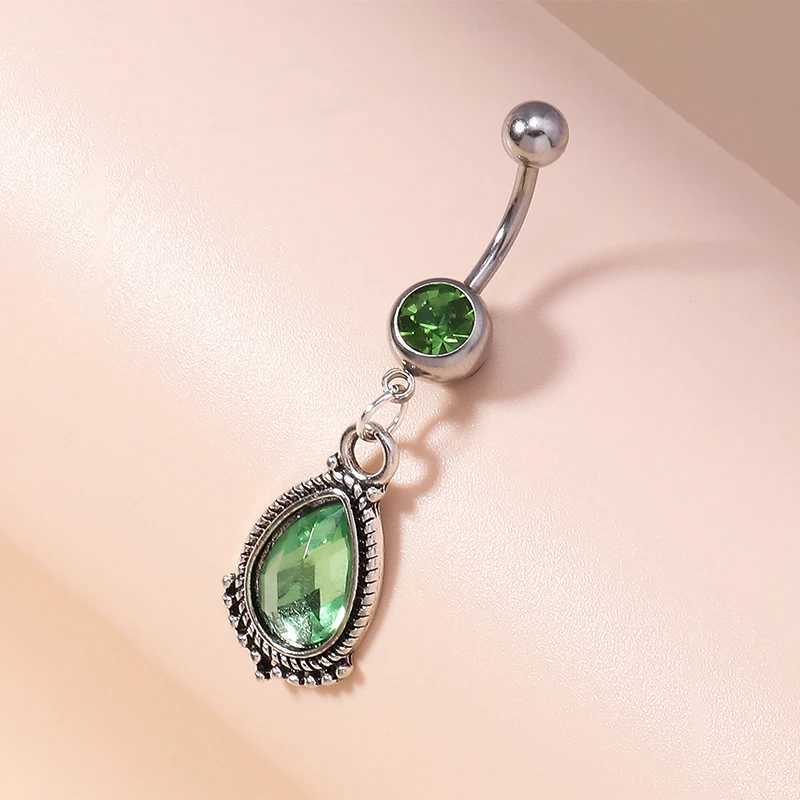 Fashion Crystal Water Drop Belly Button Rings Navel Rings Sexy Piercing Body Jewelry for Women Girls Party Holiday Jewelry Gifts Y240921