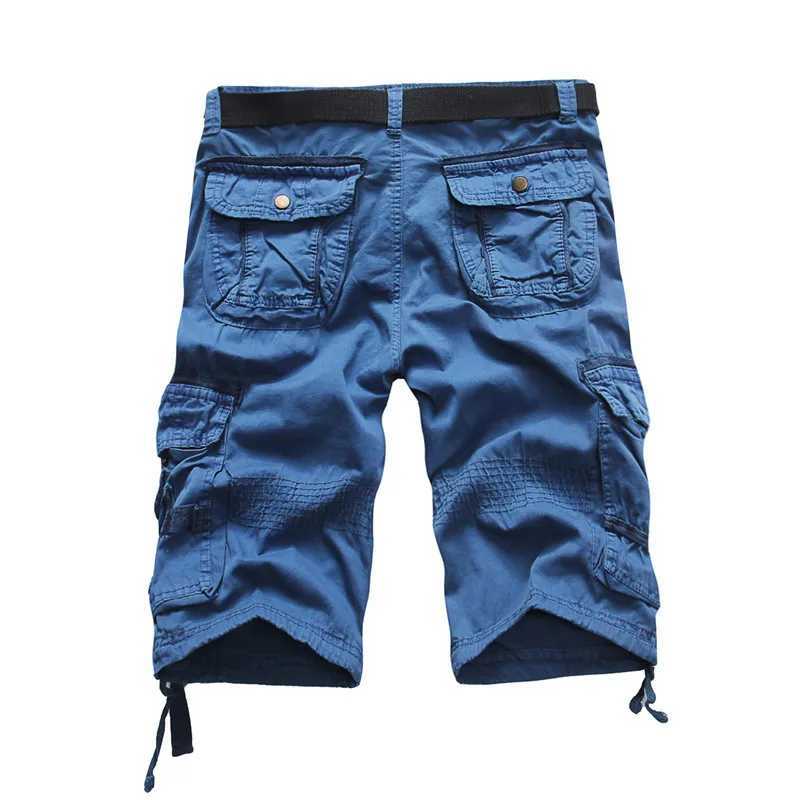 Summer New Men Cool Camouflage Cargo Shorts Straight Casual Pants Mens Multi-Pocket Loose Five-Point Short Pant Brand StreetwearX240921