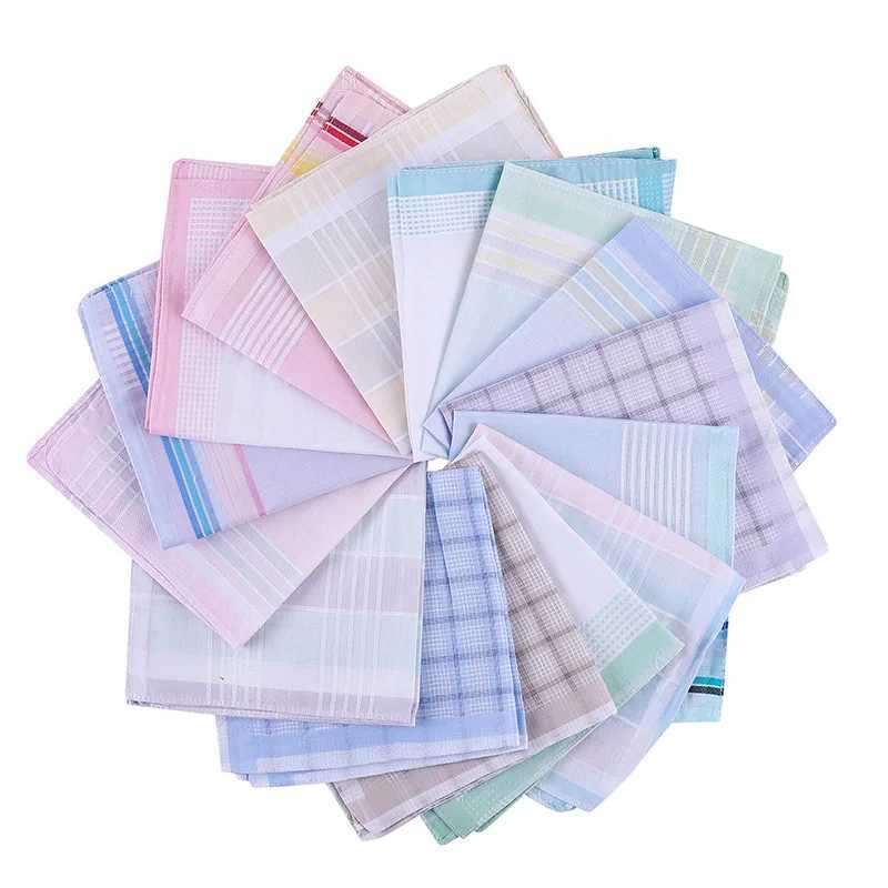 5pcs/Lot 29CM Luxury Cotton Stripe Lace Printed Women Square Handkerchief Ladies Hanky Children Baby Towel Party Christmas GiftX240921
