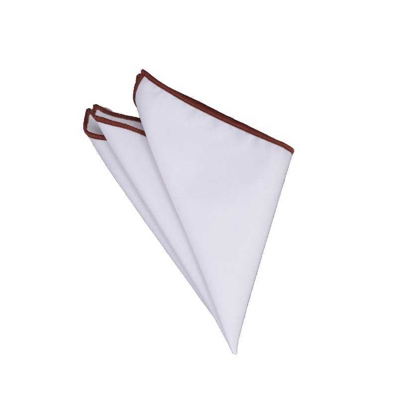 23cm New Mens White Handkerchief Colorful Rim Pocket Square for Men Women Party Wedding Groom Suits Black Hankies AccessoriesX240921