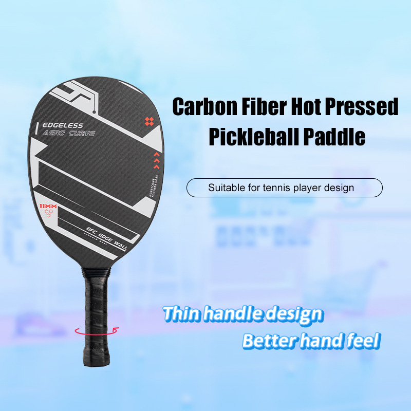 High Quality Carbon Fiber Pickleball Paddle thermoformed Lightweight 11MM Thickness Long Grip Integrated Carbon Fiber Pickleball racket