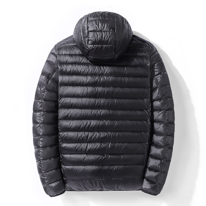 New Winter Men Lightweight Water And Wind-Resistant Hooded Casual High Quality Slim Duck Down Jacket Coat Male