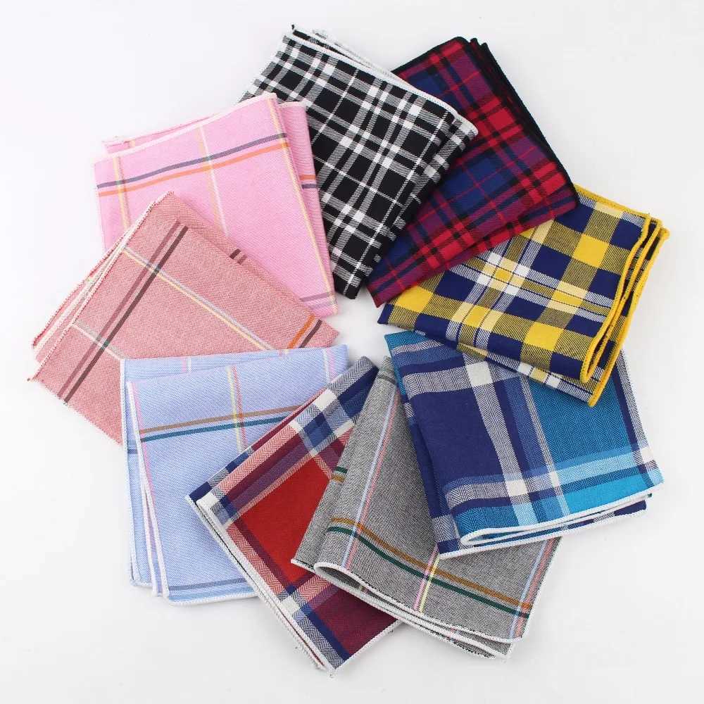 100% Cotton Hankerchief Scarves Vintage Hankies Mens Pocket Square Handkerchiefs Striped Solid Snot Rag 22*22 cmX240921