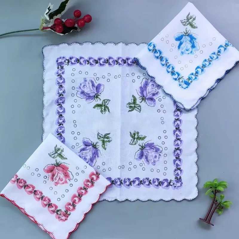 10 pieces of retro cotton womens Hanks multi style floral womens square handle head fabric womens gifts W240921