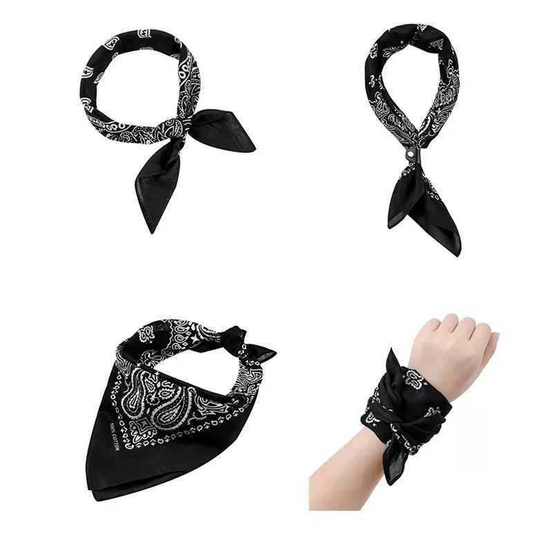 Dance Headscarf Hiphop Fashion Headwear Pattern Sports Headband Square Mens Hand drawn Headband W240921