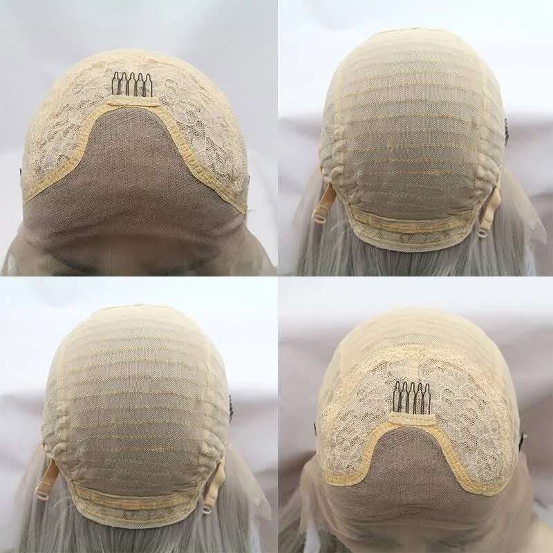 Ash Honey Blonde Front 13x4 Synthetic Hair HD Transparent 613 Colored Lace Frontal Wigs For Women Highlight Wig Cosplay
