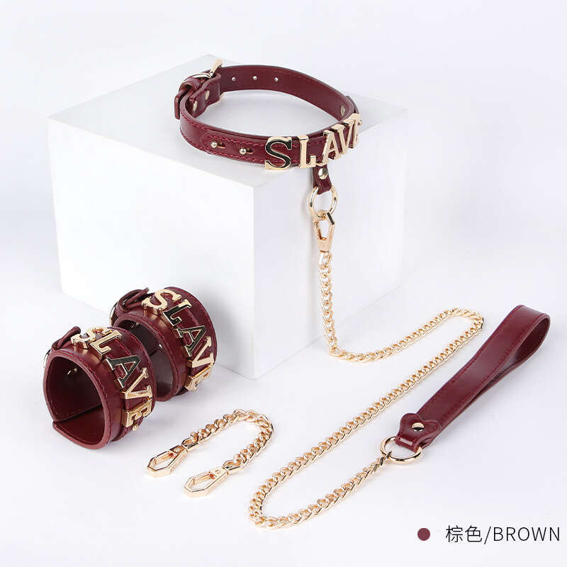 SM sex toy female slave training restraint set slave handcuffs sex collar traction alternative adult products