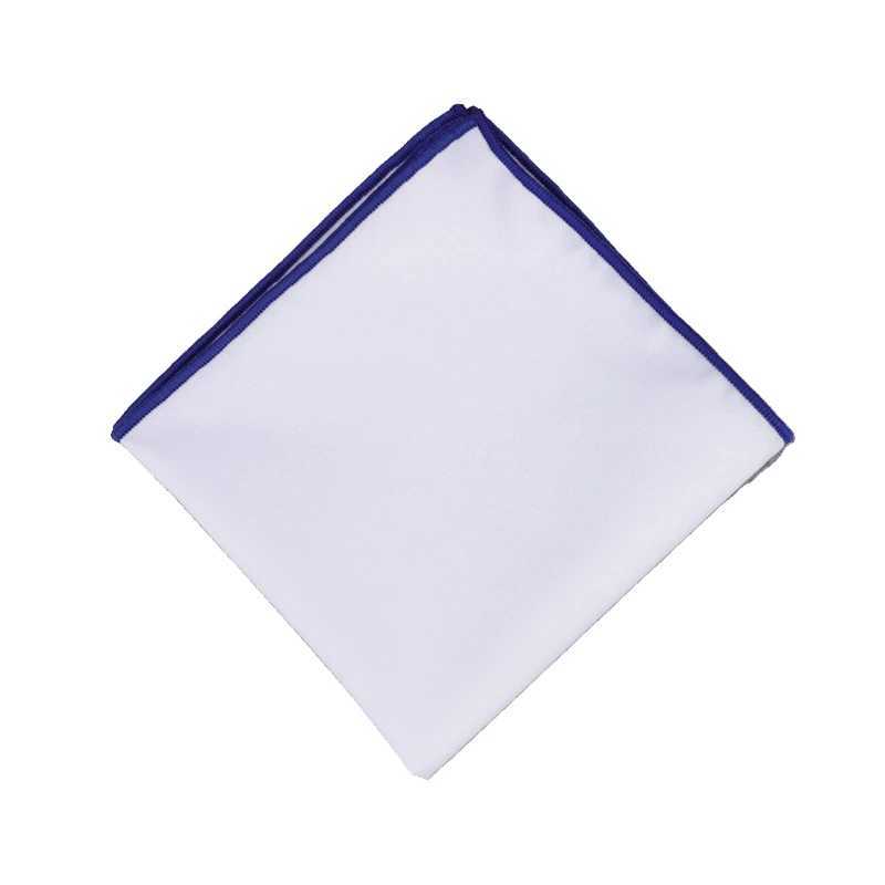23cm New Mens White Handkerchief Colorful Rim Pocket Square for Men Women Party Wedding Groom Suits Black Hankies AccessoriesX240921