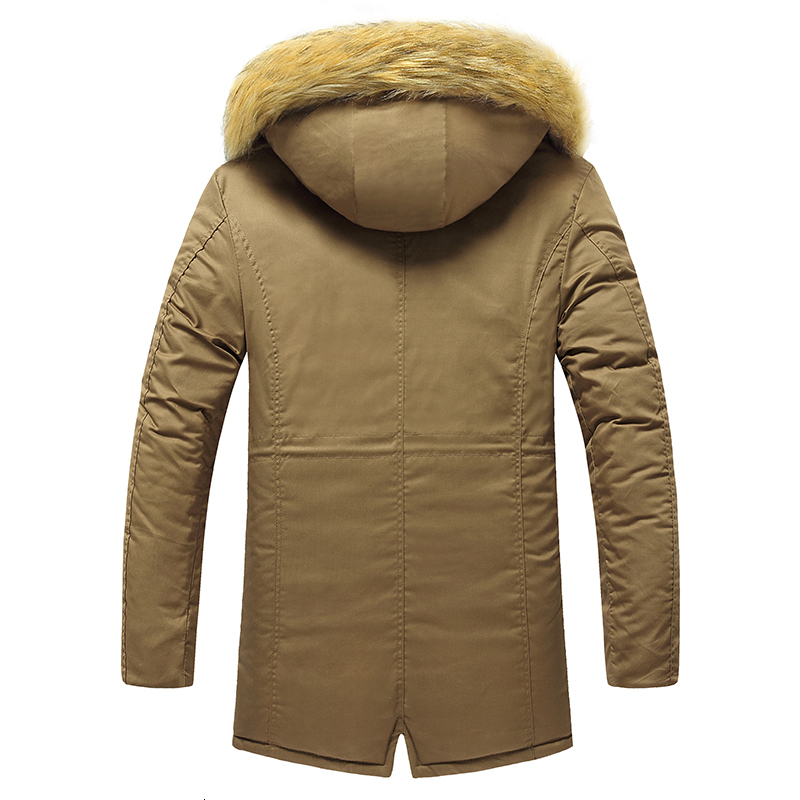 2023 Winter New Cotton Men Warm Hooded Casual Windproof Parkas Jacket Coat Mens Fleece Fur Collar Thicken Parka Male