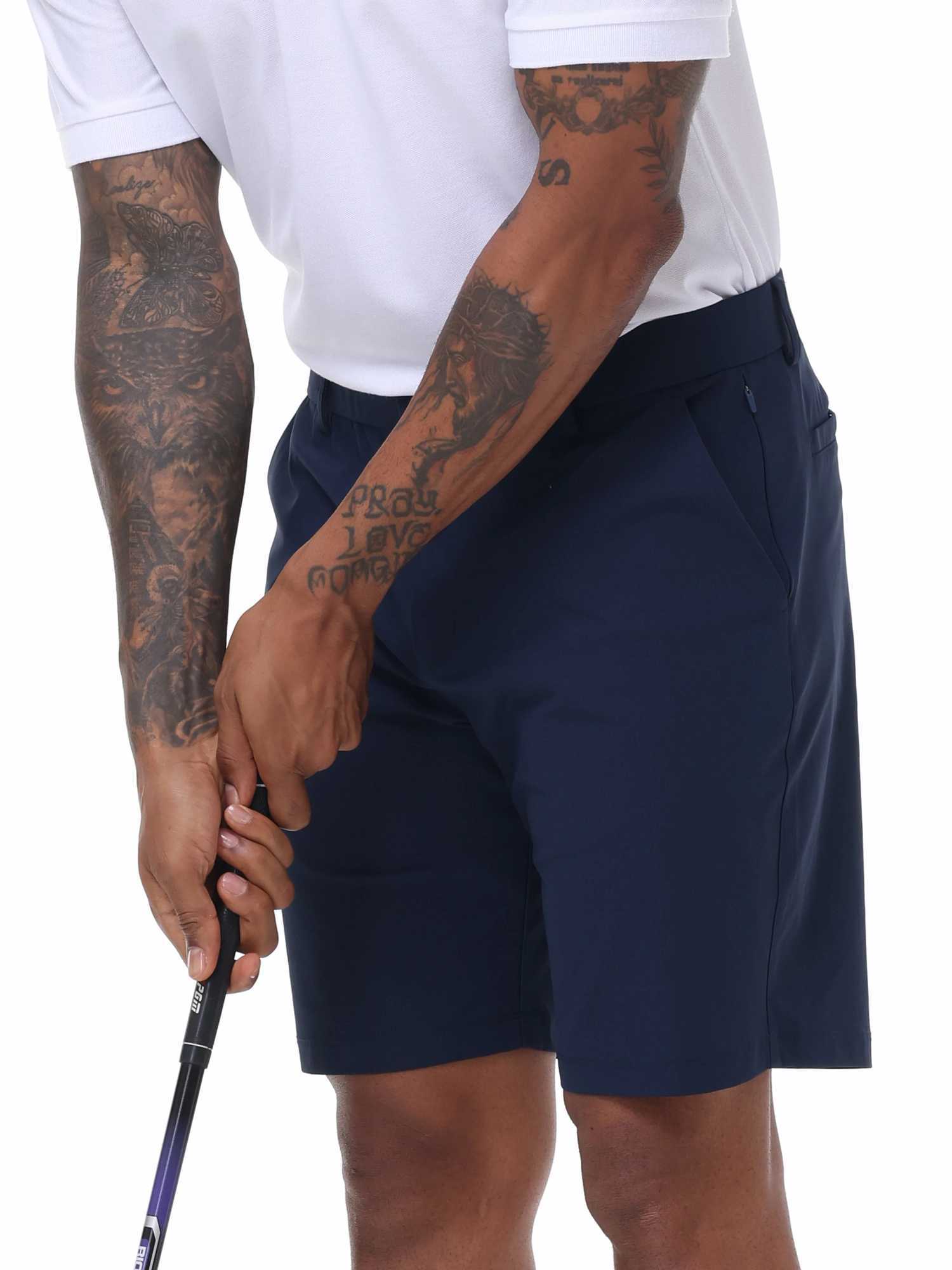 Mens Cargo Trendy Shorts Casual Elegant Golf Pants Stretch Waist Work Dress Shorts with Concealed-Type Zipper Side PocketsX240921