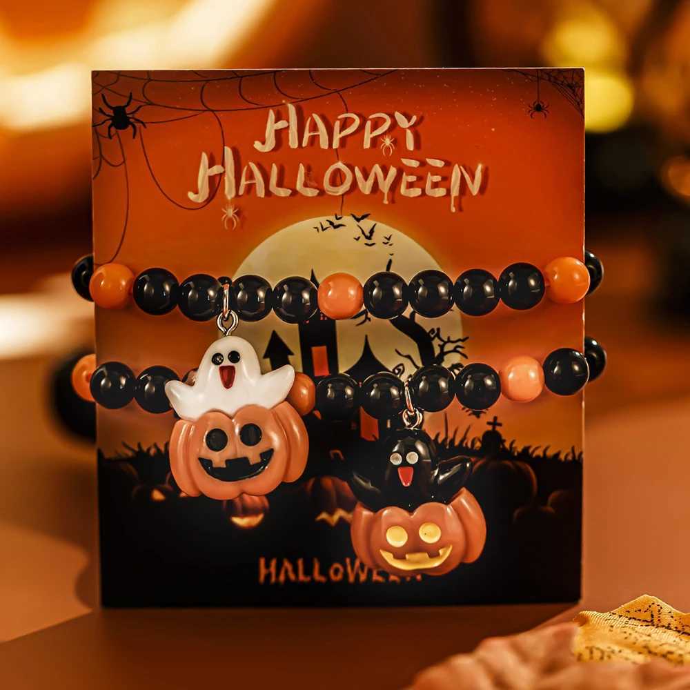 Halloween Pumpkin Ghost Bracelet Acrylic Material Holiday Party Essential Jewelry Gifts Suitable for Fashion Women GirlsX240921