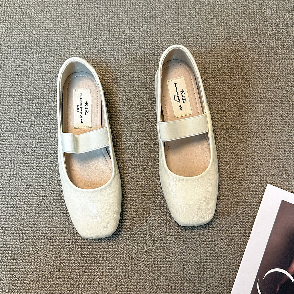 Casual Comfort Square-Toe Flat Shoes: Vintage Style for Women, Slip-on, Soft Sole, Versatile - Black 9beb