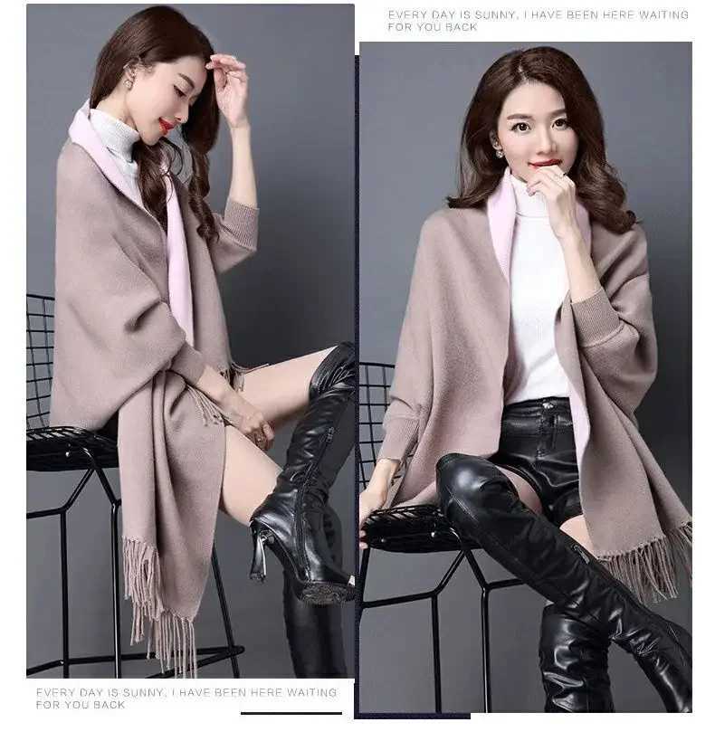 2024 new tassel cardigan womens jacket elegant long sleeved cape cloak jacket A639 W240921
