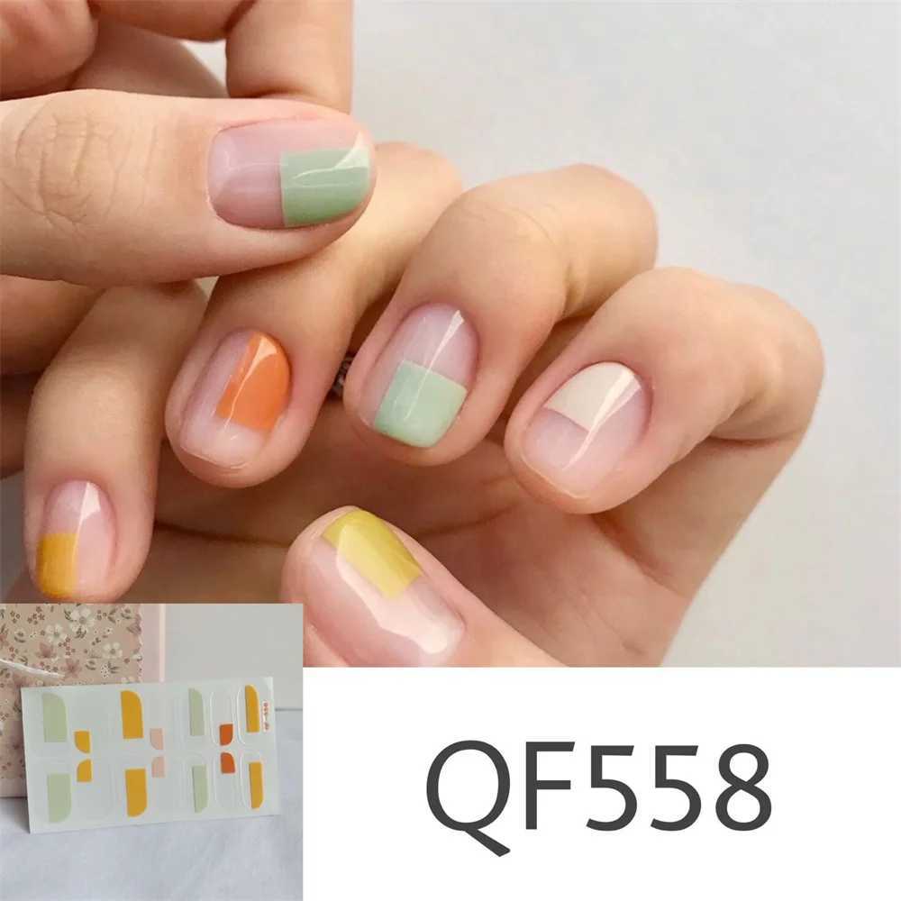 Complete set of nail stickers cartoon flower daisy frosted nail stickers waterproof detachable self-adhesive French handmade accessories W240823