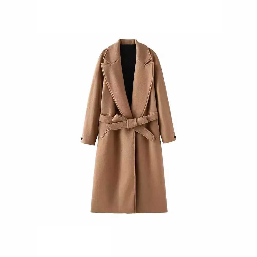 2024 New Autumn/Winter Womens Coat with Frenum Elegant Warm Wool Coat W240921