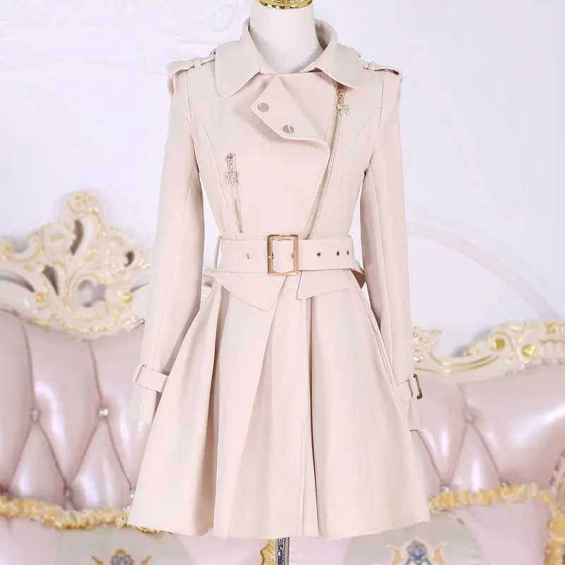 Women Trench 2024 Spring Autumn Windbreaker Beige British Coat Slim New Solid ColorX240921