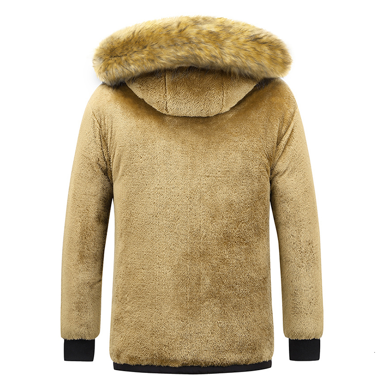 2023 Winter New Men Windproof Fleece Warm Thick Parkas Coat Mens Fashion Hooded Casual Outwear Detachable Hat Jacket Male