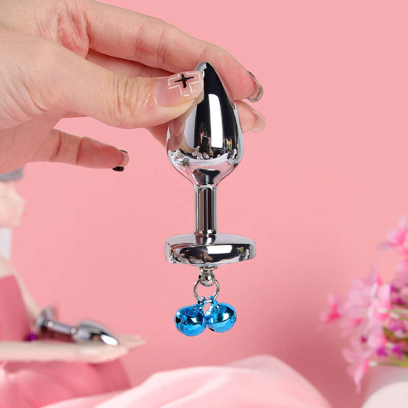 Backstage development SM prop heart shaped diamond inlaid metal anal plug SM tuning fun bell anal plug alternative adult products