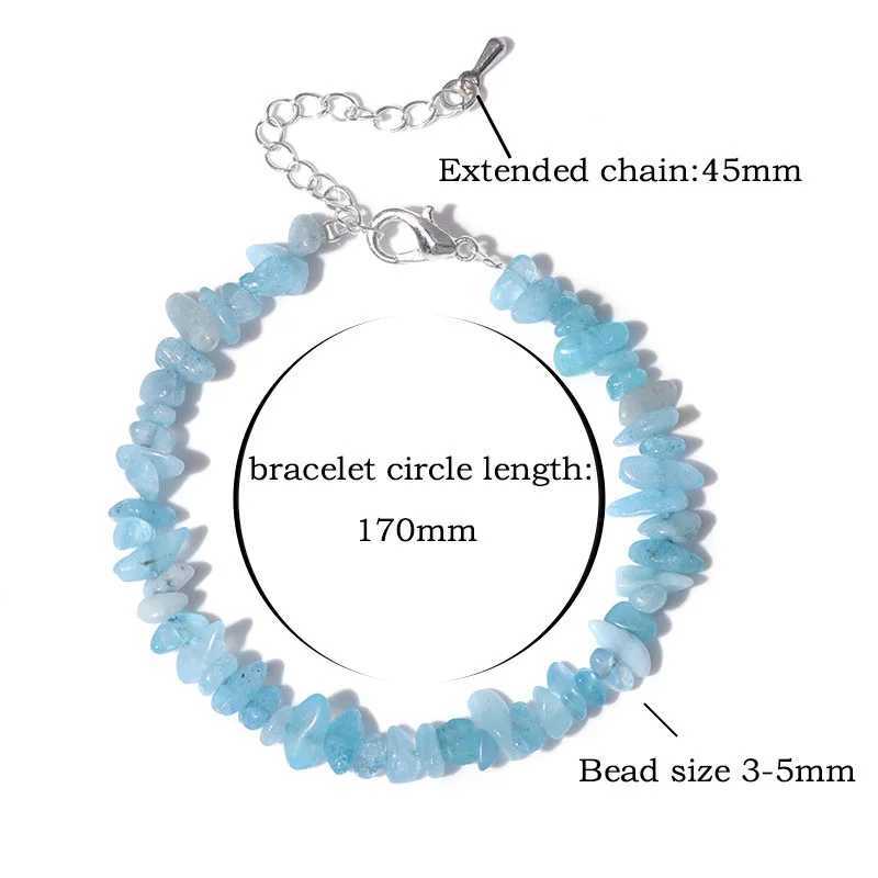 Natural Quartz Crystal Bracelet Irregular Natural Stone Bead Chip Jewelry Amethysts Aquamarines Citrines Bracelets for WomenX240921