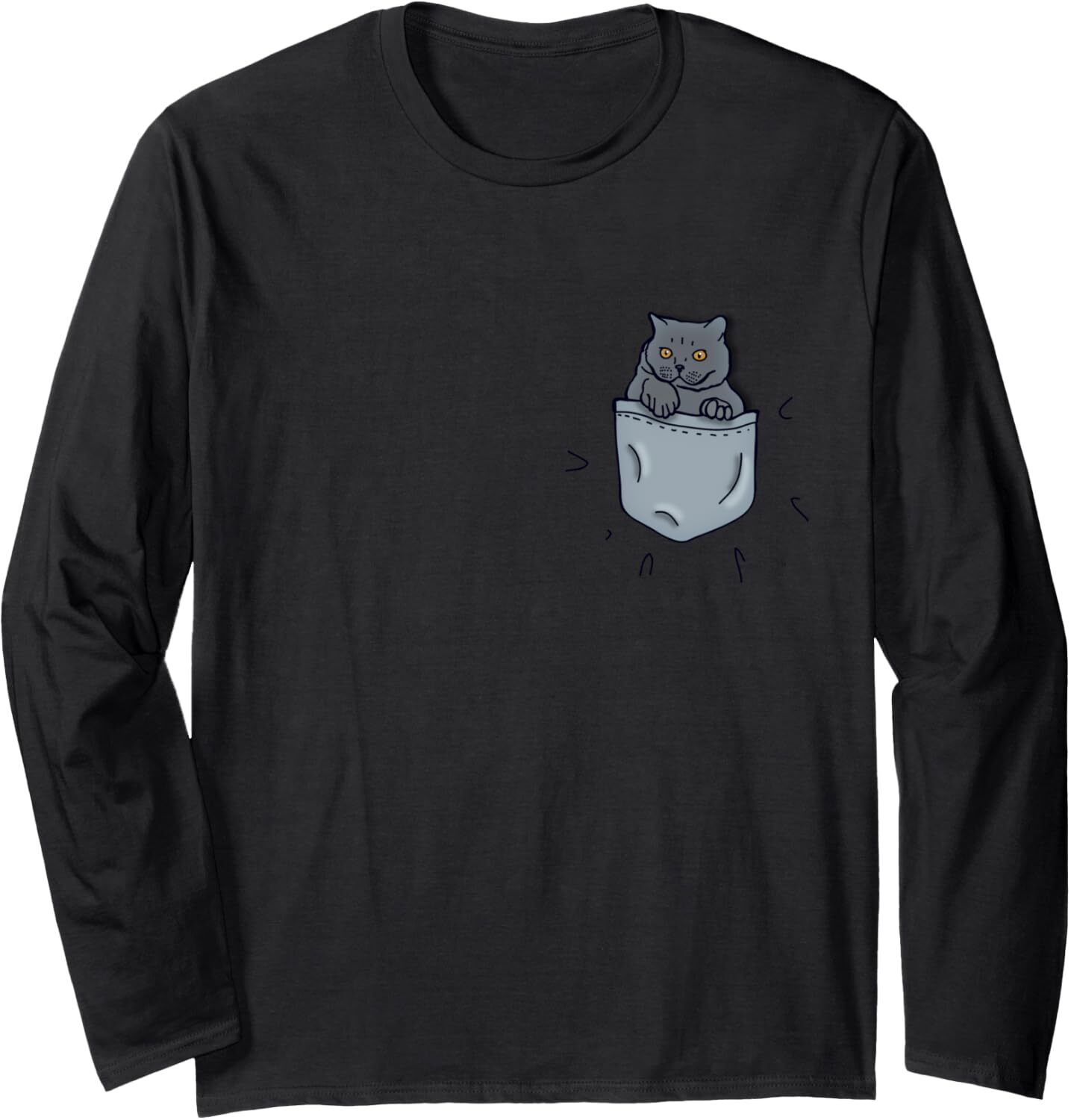 Long Sleeve Shirts for Men sweatshirt Kitty Cat In The Pocket Funny Furry Cats Lover Gift Long Sleeve Tee Streetwear Casual tops clothes