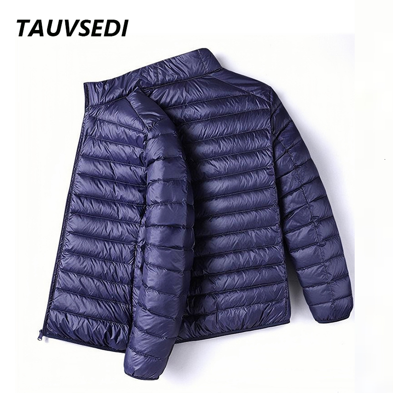 Winter New Men Lightweight Warm Slim Duck Down Mens Fashion Solid Hooded Thick Water And Wind-Resistant Jacket Coat Male