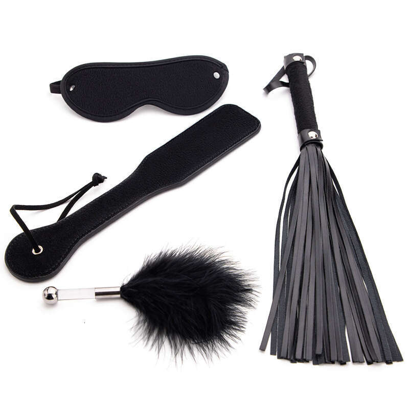 Sex toys SM props alternative training four piece set SM teasing feather eye mask punishment training racket whip