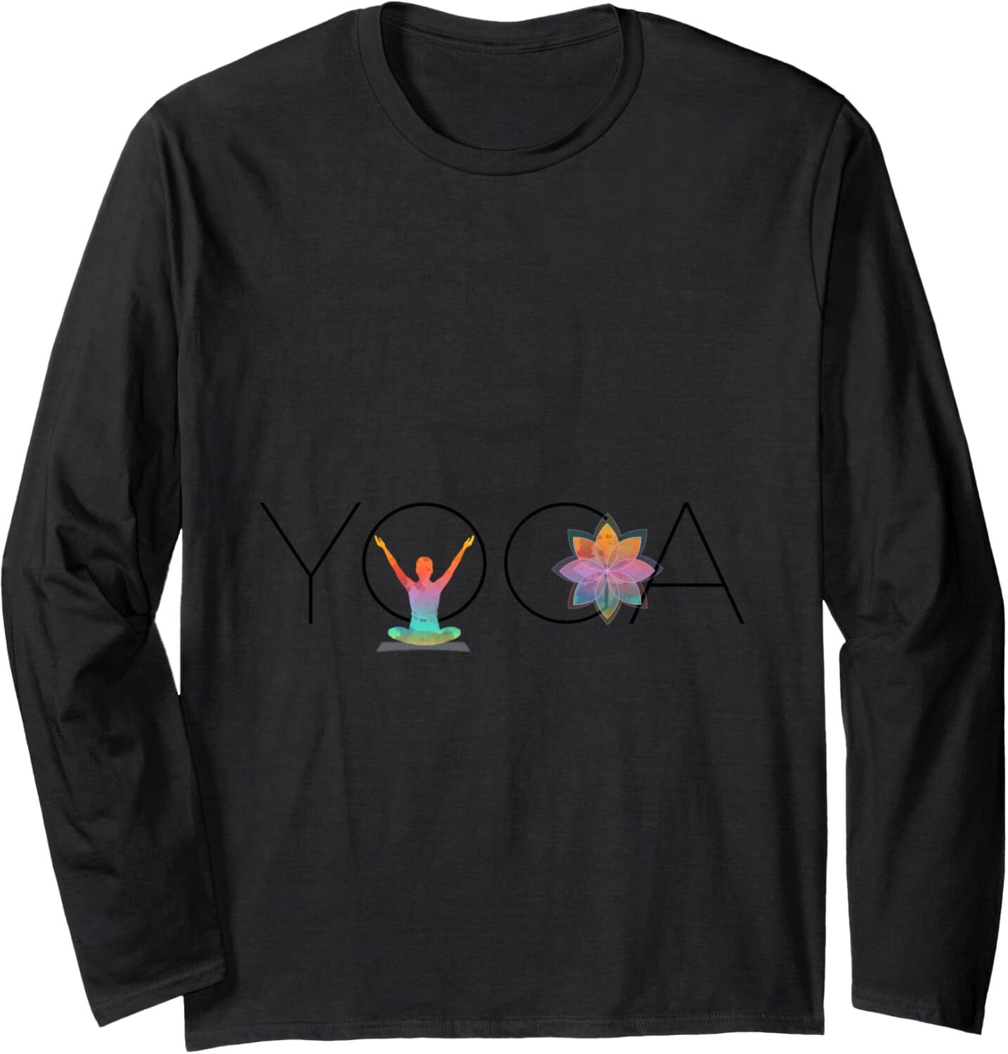 Long Sleeve Shirts for Men sweatshirt Yoga Meditation and Lotus Flower Relaxing Yogis Gift Long Sleeve T-Shirt T shirt Tee Streetwear Casual tops clot