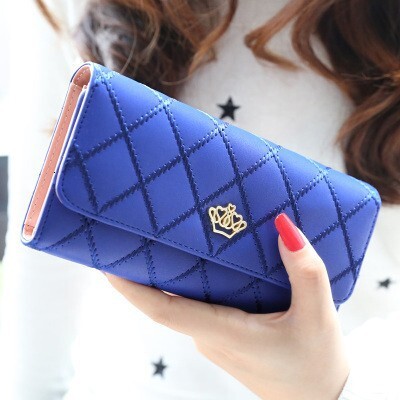 2024 new designer wallet women's long Korean style buckle crown handbag student wallet free shipping