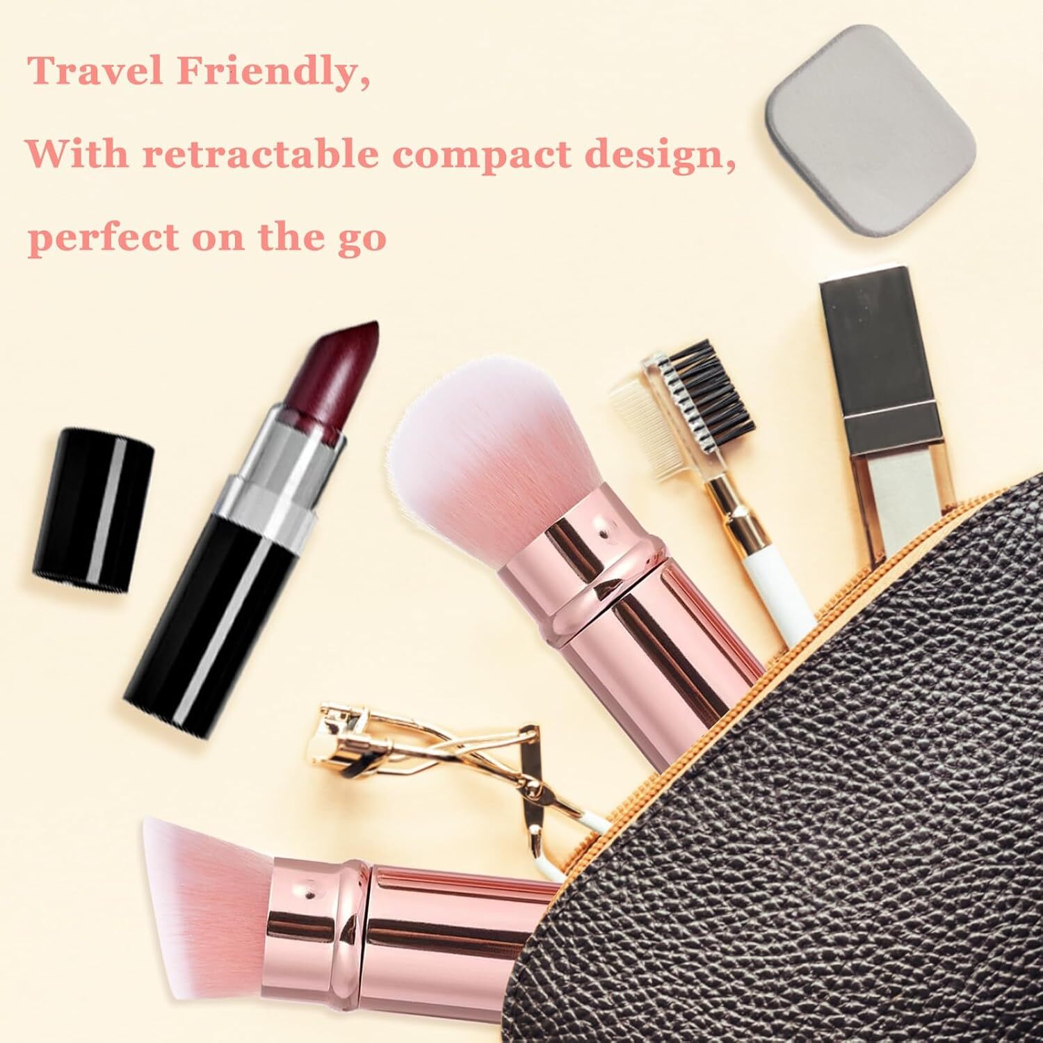 retractable spray gun kabuki brush suitable for all facial makeup and liquid foundation suitable for liquid face cream and foundation makeup aluminum 