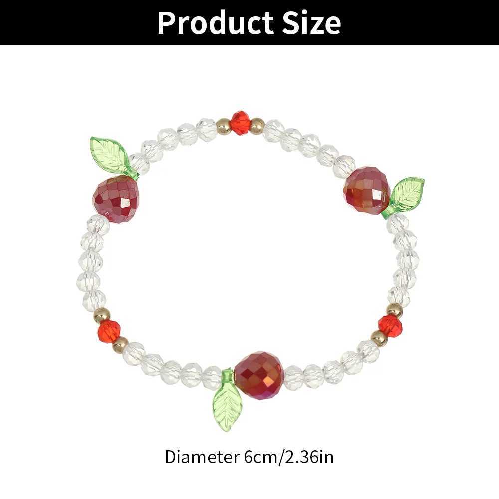 Fruit Crystal Beaded Bracelet Colorful Glass Crystal Stone Elastic Rope Bracelets Lovely Sweet Women Girl Bangles JewelryX240921