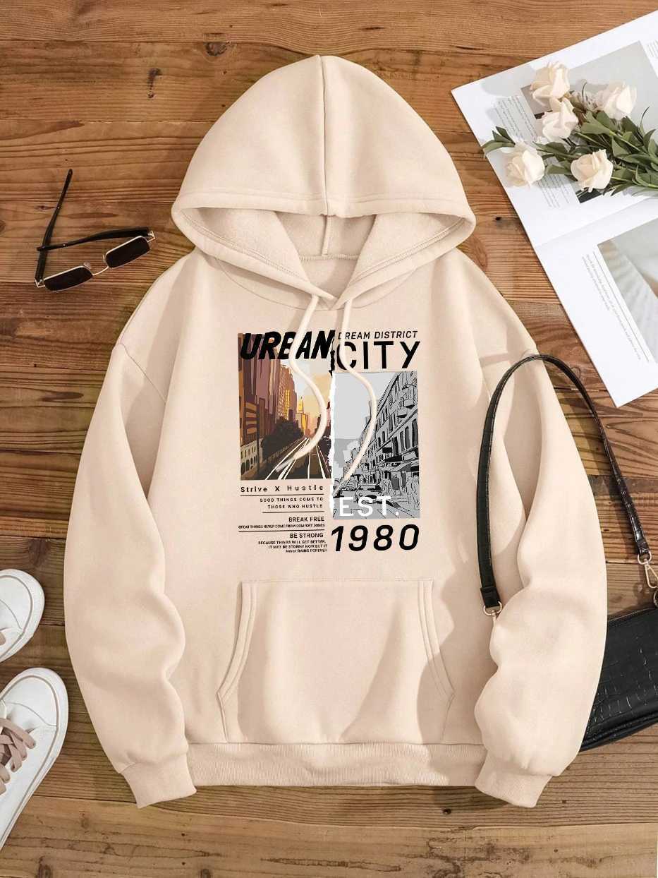 Urban Dream District City Printed Hoodie Mens Hip Hop Fashion Hoodie Harajuku Wool Sweatshirt Autumn Crewneck Clothing W240921