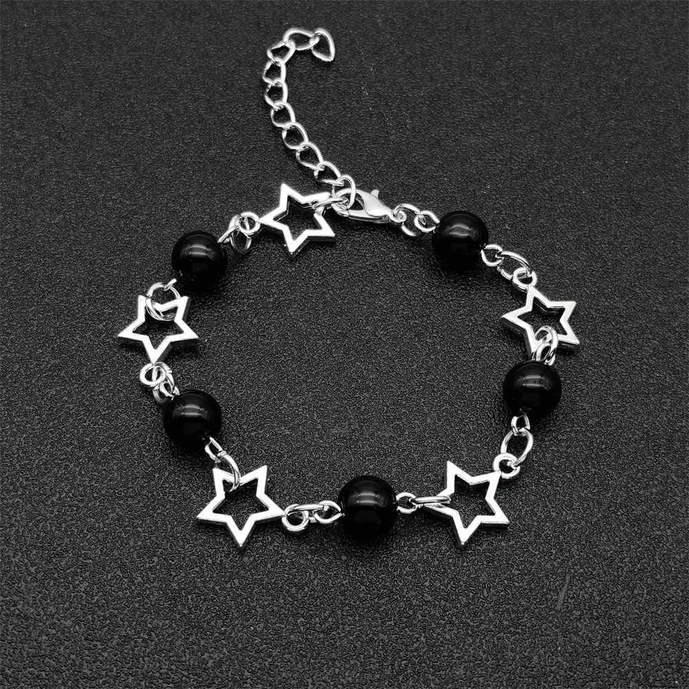 1PC Star Bracelet Y2K Artificial Acrylic Bead Alloy Girl Charm Jewelry Valentines Day GiftXJ241214