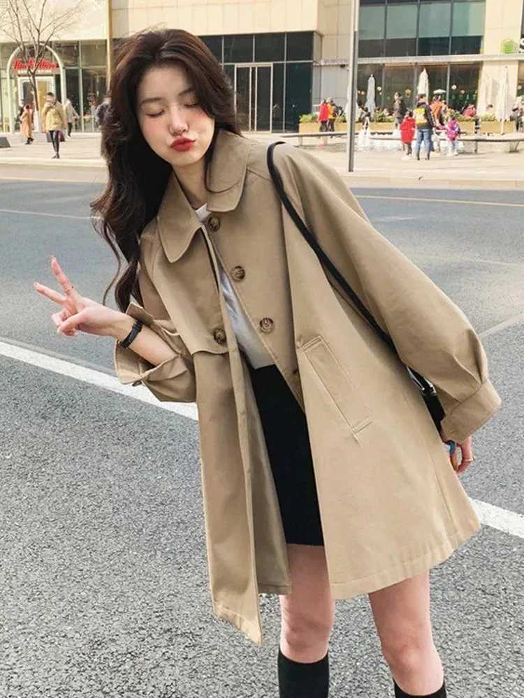 Classic Office Lady Trench Coats Formal Women Windbreake Jackets Spring Fall Outwear Gabardina Long Sleeve Chaquetas NewX240921