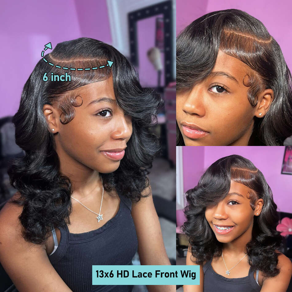 Body Wave Short Bob 13x4 Front Human Hair 250% 13x6 HD Lace Frontal Wigs For Women Brazilian 5x5 Closure Wig