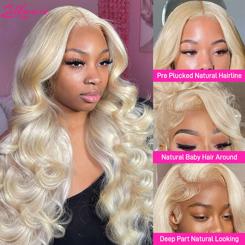 30 38 Inch Brazilian Body Wave 613 Honey Blonde 13x6 HD Transparent Front Human Hair Wigs For Women 13x4 Lace Frontal Wig