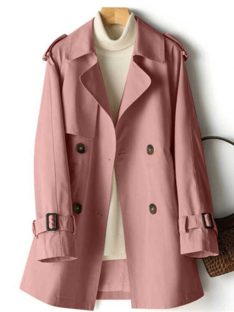 Spring Autumn Trench Coat Women 2024 New Korean Double Breasted Mid-Long Woman Trench Coat Overcoat Windbreaker Female OuterwearX240921