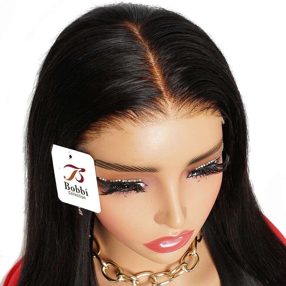 Bleached Knots 6*4 Pre-Cut Glueless Lace Front Wig 100% Human Hair Pre-plucked Natural Haire Ready Wear Straight 250% Density