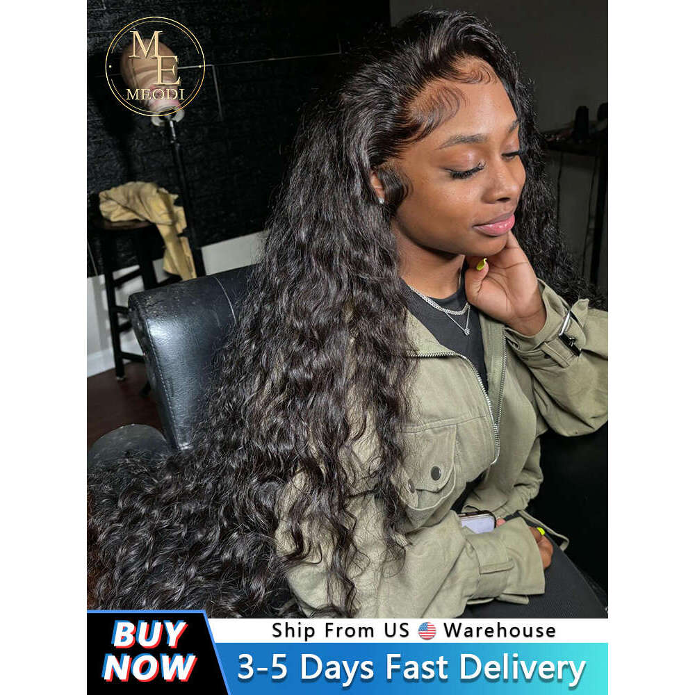 Meodi Deep 13x6 Hd Curly Front Human Hair 360 Pre Plucked Lace Wig 40 Inch 13x4 Water Wave Frontal Wigs For Women