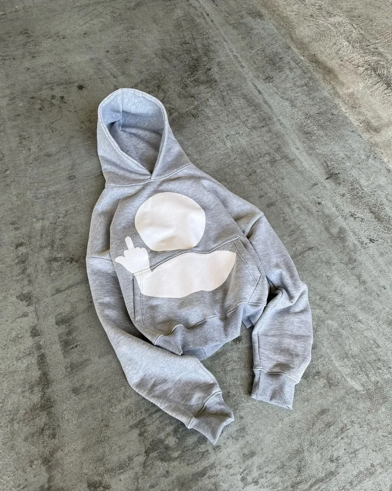 Street Fashion Cartoon Animation Printed Hoodie Men Y2k American Goth Hip-Hop Loose Casual Versatile Oversized Pullover Women 240914