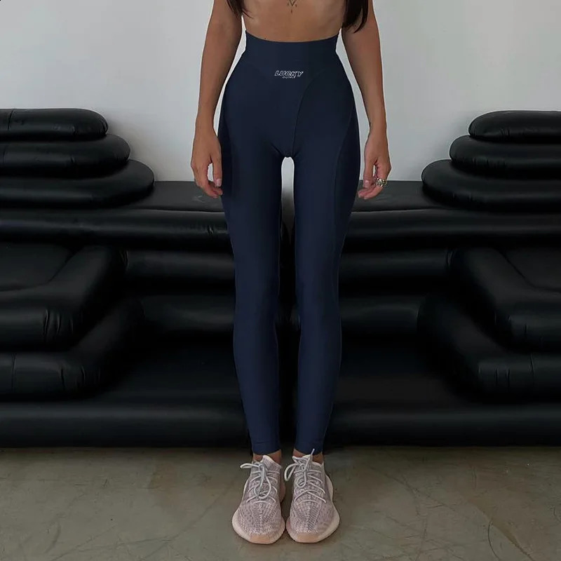 Sports womens letter printed ultra-thin long legs high waist tight long legs elastic tight long legs 240905