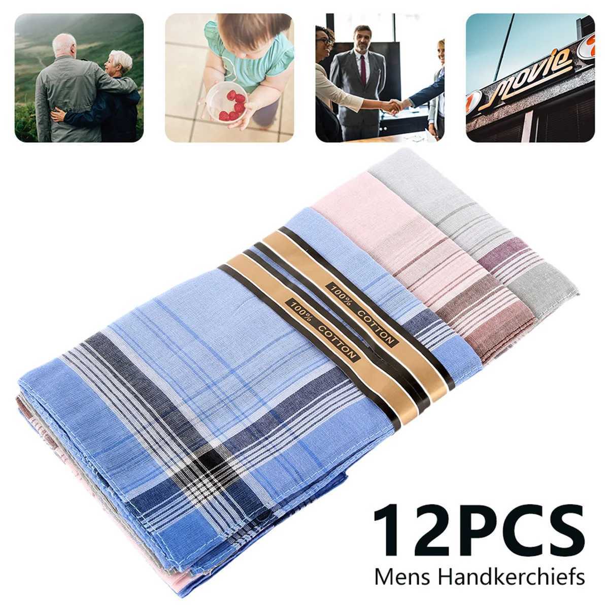 12/24/36 pieces of pure cotton handle classic square plain weave towel pocket used for wedding parties business chest scarves W240921