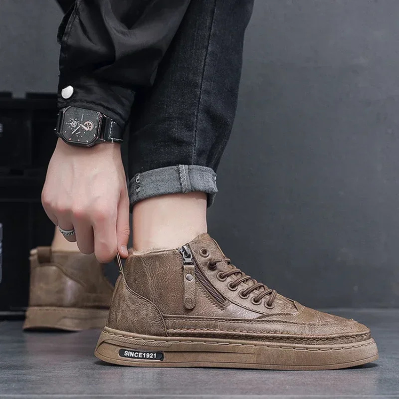 2024 New Designer Shoes Men's Winter Warm Cotton New Classic Fashion Retro Plush Comfortable Anti slip Snow Boots Outdoor Sports and Leisure Shoe