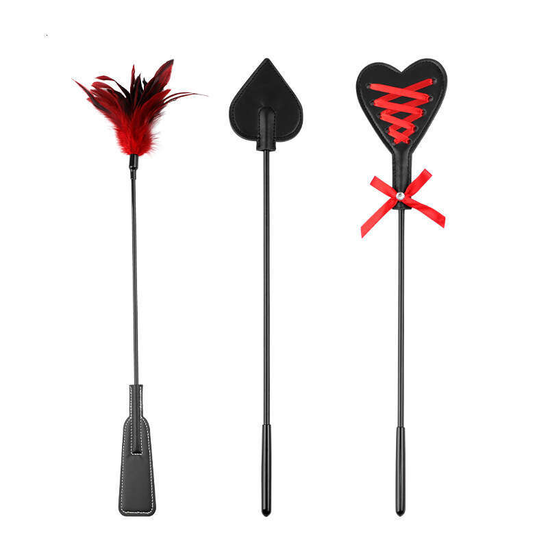 Sex toys SM props long pole feather racket SM sex training leather racket SP alternative adult products hair replacement