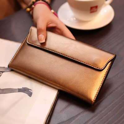 Solid color niche design women's trendy and high-end feel wallet, business commuting leather handbag
