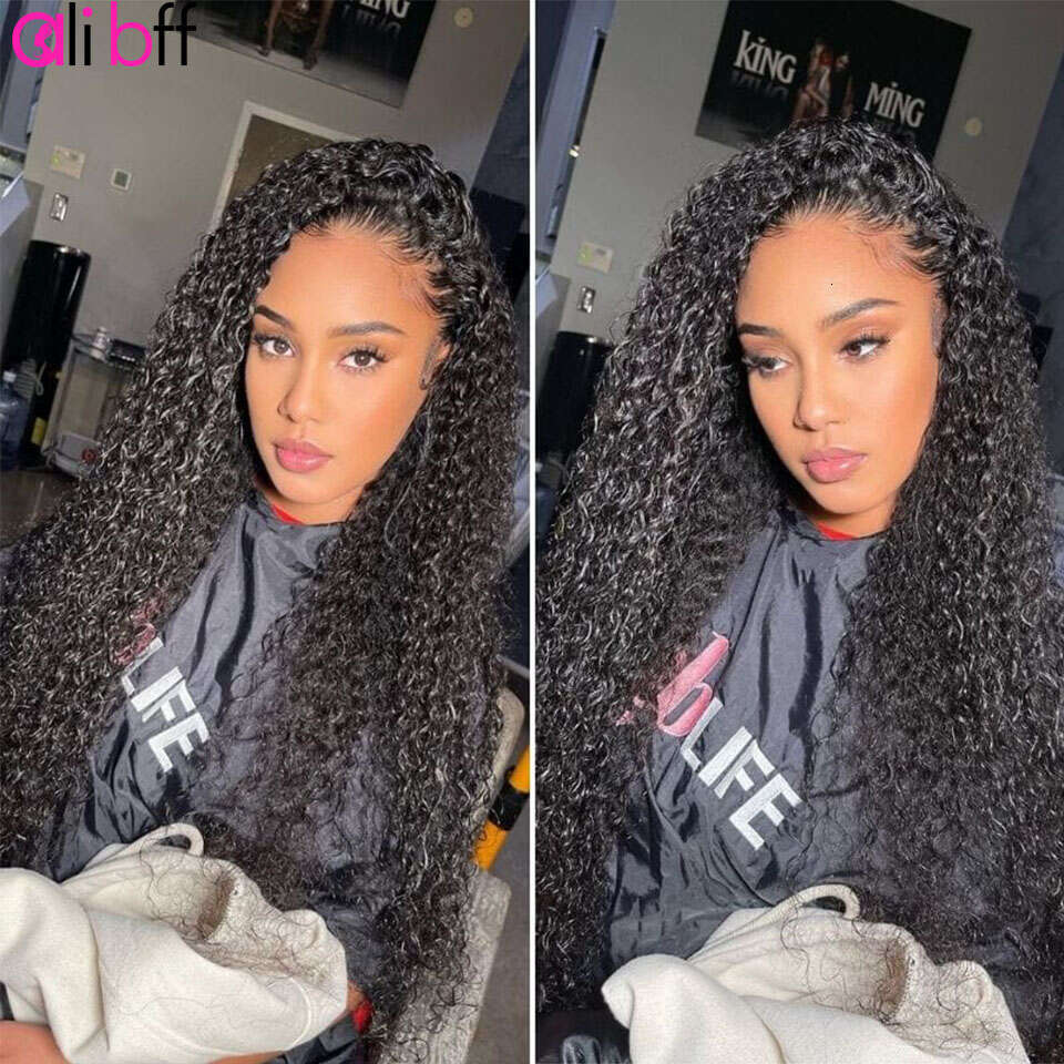 ALI BFF Go Glueless Human Hair PreBleached Knots Ready To Wear Curly Preplucked Wigs For Women Precut HD Lace Front Wig