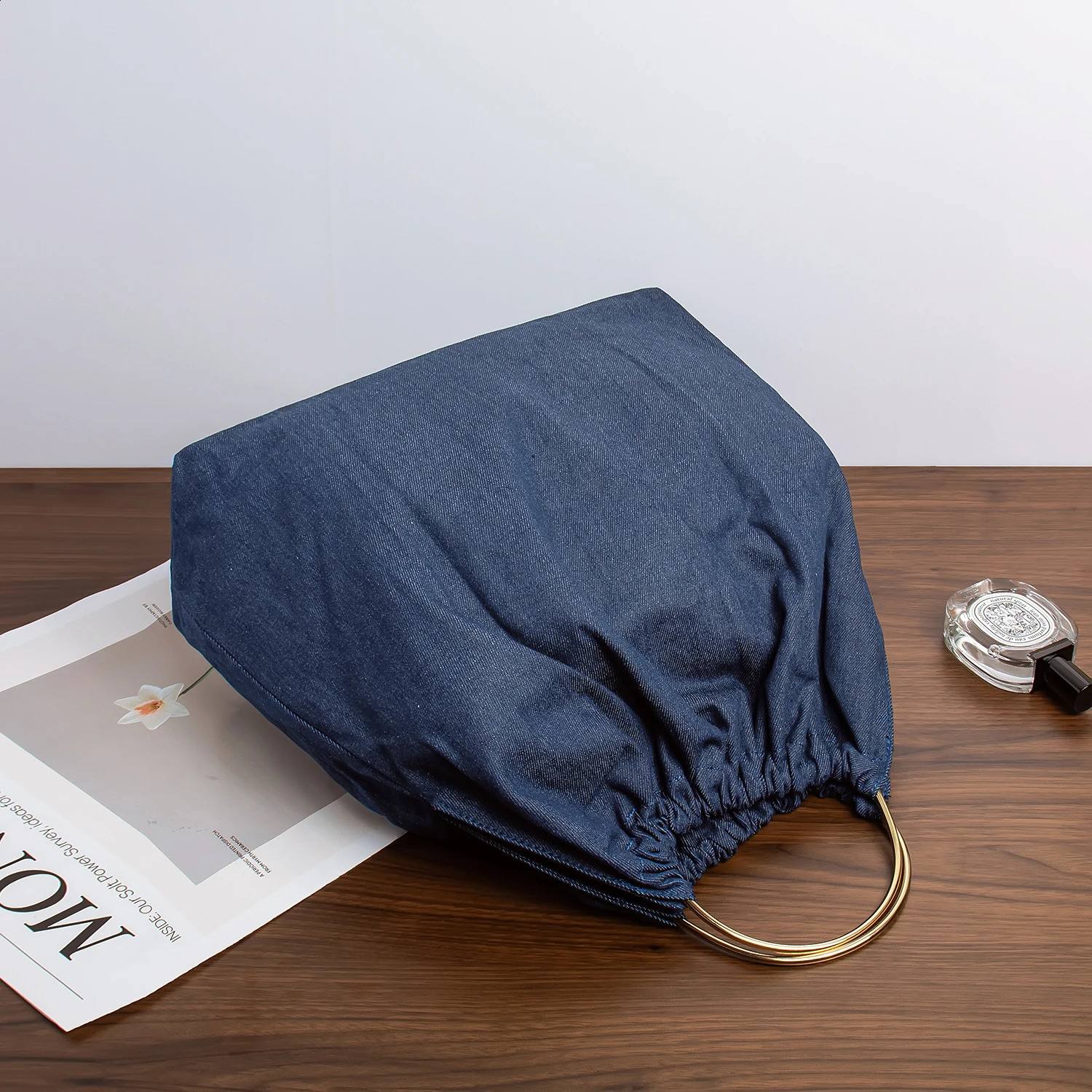 Summer French Style Fashion Handle Denim Cloth Bag Womens Handbag Tramp Leisure Mode Soft Portable 240919