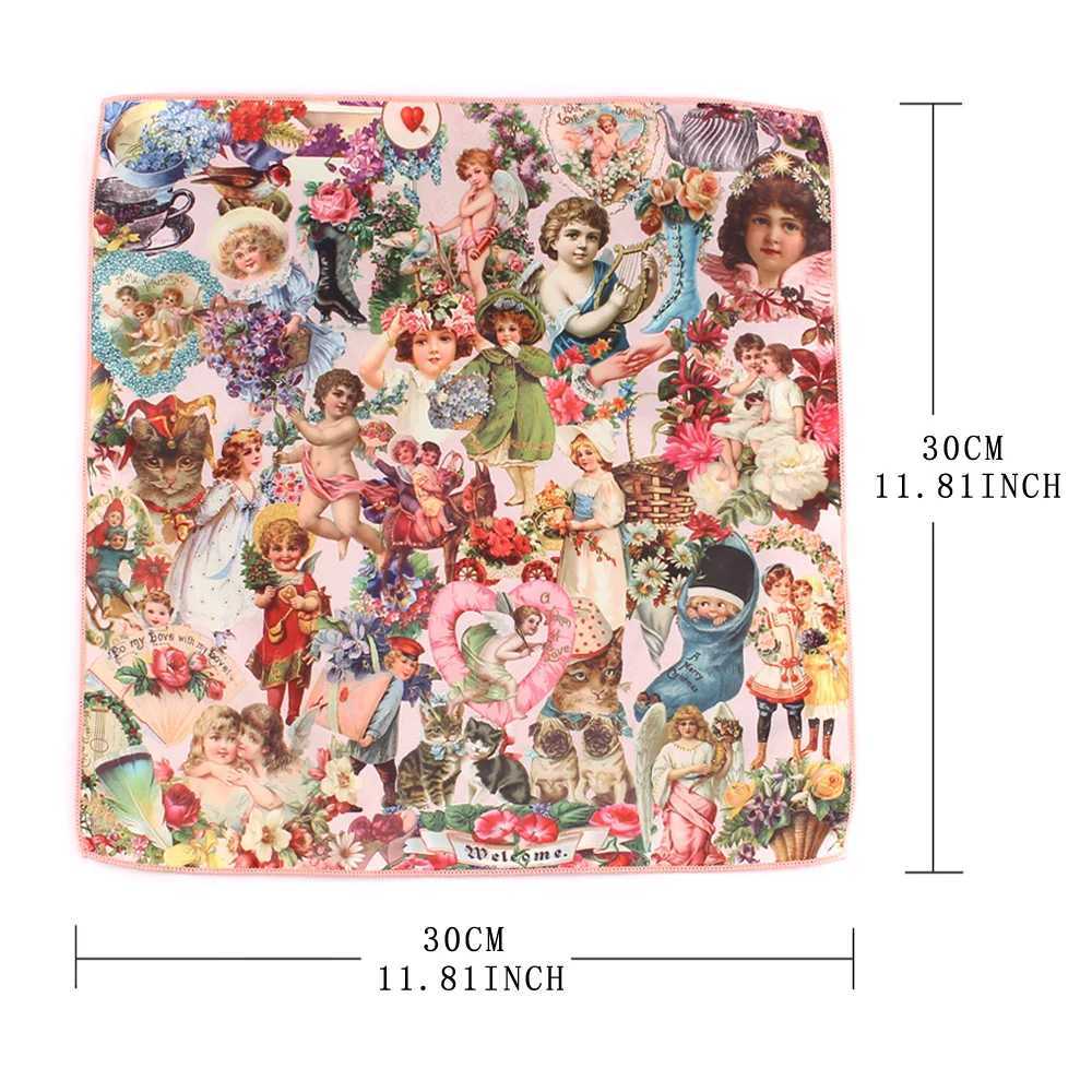 Funny Print Pocket Squares Vintage Printed Suit Handkerchiefs Luxury Men Hanky Accessories for giftX240921