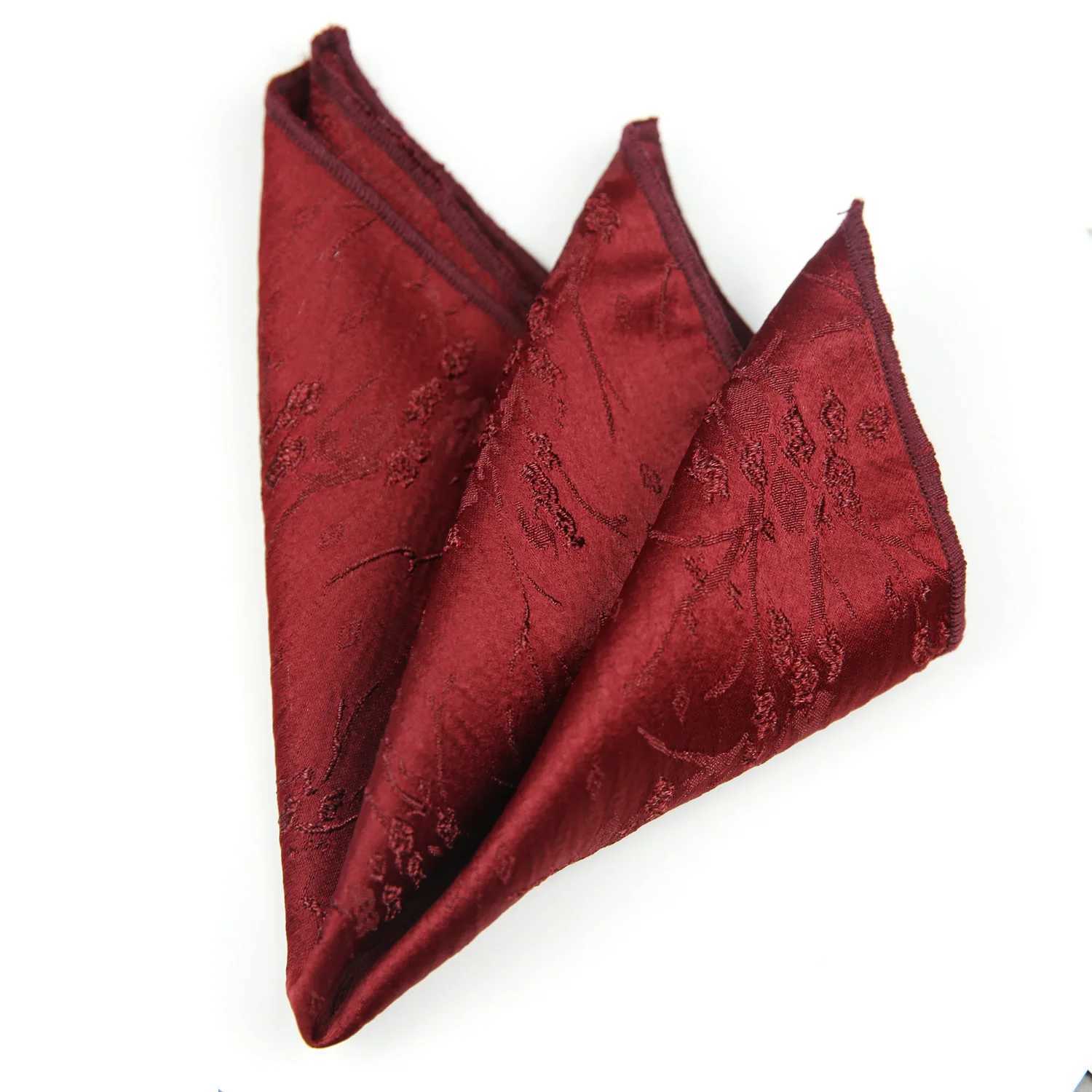 Black White Pocket Square Dark Flower Pattern Solid Color Handkerchief Men Suit Business Chest Scarf Polyester Wine Hanky CravatX240921